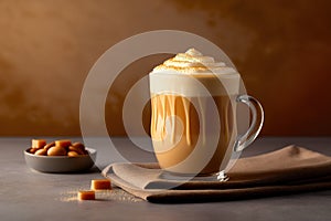 cup of cappuccino with caramel