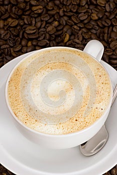 A cup of cappuccino coffee