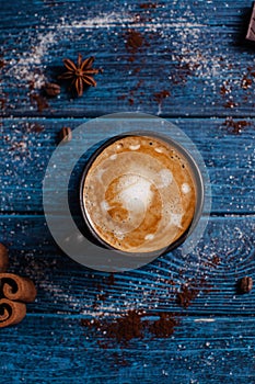 Cup of coffee with latte art