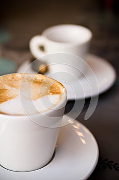 A cup of cappucino