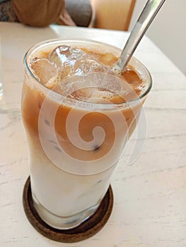 A cup of capucinno coffee