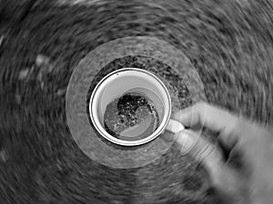 A Cup of Choco Drink in Black and White