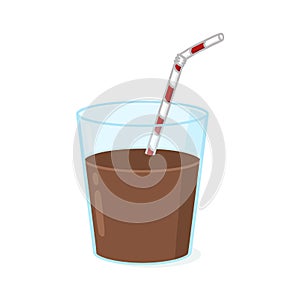 Cup of chocolate milk cartoon on white background