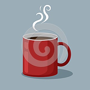 Cup of cofee vector illustration. Porcelain mug with hot tea picture.