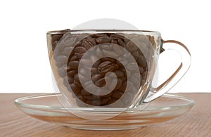 The Cup of coffe grains