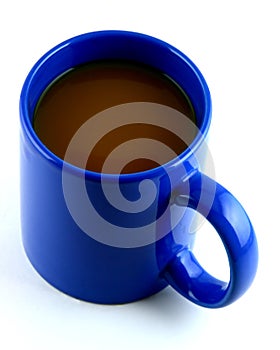 Blue Mug of Hot Coffee