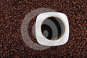 Cup of coffee from above