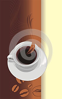 Cup with coffee. Abstract background for wrapping