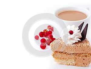 Cup of coffee and air cake