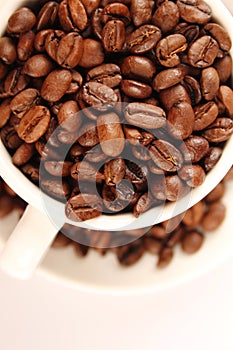 Cup of coffee beans