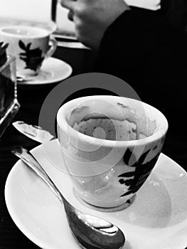 Cup of coffee black & white