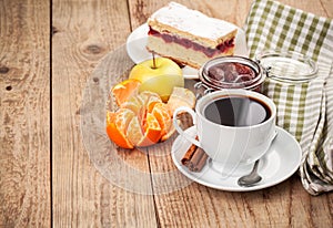 Cup coffee breakfast rustic style