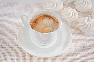Cup of coffee with cakes