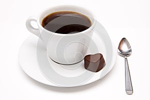 Tazza da caffè un cioccolato cuore 