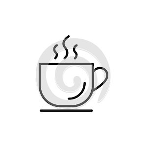 Cup of coffee. Coffee cup icon template black color editable. Coffee symbol Flat vector isolated on white background