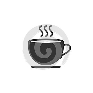 Cup of coffee. Coffee cup icon template black color editable. Coffee symbol Flat vector sign isolated on white