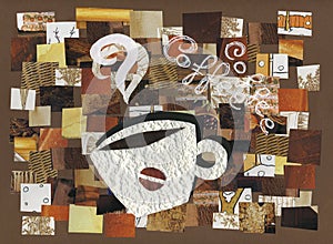 Cup of coffee collage artwork