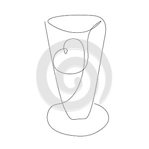 Cup of coffee continuous line drawing with heart love vector