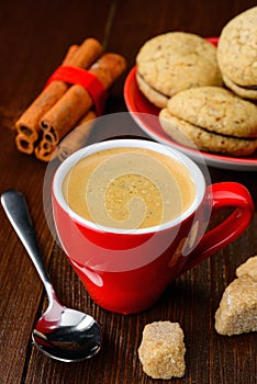 Cup of coffee and cookies