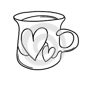 Cup of coffee Doodle vector icon. Drawing sketch illustration hand drawn cartoon line eps10