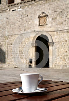 Cup of coffee in Dubrovnik photo