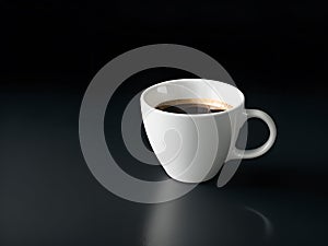 Cup of coffee in empty black background, isolated background, AI Generated