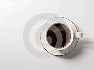 Cup of coffee in empty white background, isolated background, AI Generated