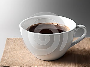 Cup of coffee in empty white background, isolated background, AI Generated