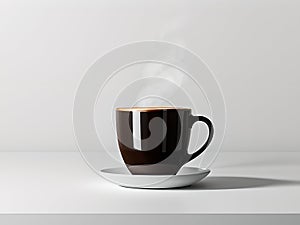 Cup of coffee in empty white background, isolated background, AI Generated