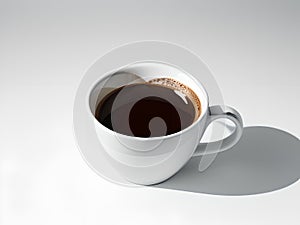 Cup of coffee in empty white background, isolated background, AI Generated