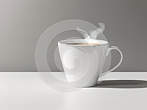 Cup of coffee in empty white background, isolated background, AI Generated
