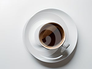 Cup of coffee in empty white background, isolated background, AI Generated