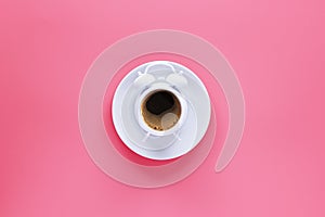 A cup of coffee for energy boost up, drink and beverage, alarm clock