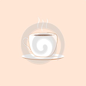 Cup of coffee flat vector