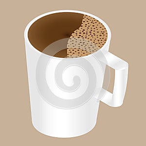 Cup of coffee with foam