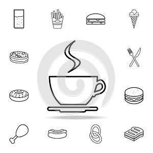 cup of coffee icon line icon. Detailed set of fast food icons. Premium quality graphic design. One of the collection icons for web