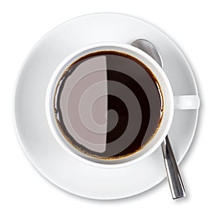 Cup of coffee isolated clipping path.