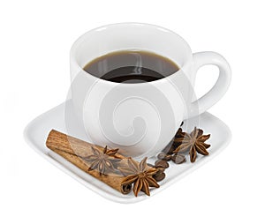 Cup coffee isolated on white background