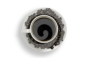 Cup coffee isolated white background