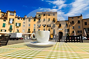 Cup of coffee italian terrace