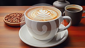 A cup of coffee with latte art