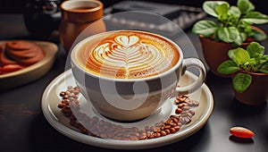 A cup of coffee with latte art