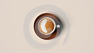 Cup of coffee latte minimalism.