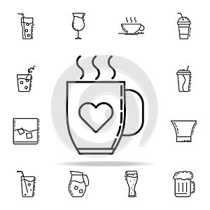 cup of coffee with love dusk icon. Drinks & Beverages icons universal set for web and mobile