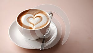 Cup of coffee with love heart