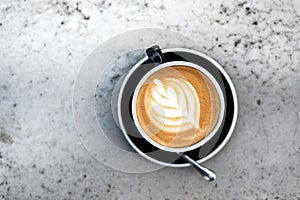 A cup of coffee on marble