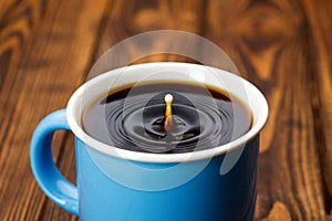 cup with coffee and milk