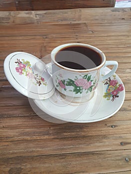 A cup of coffee in the morning at the warkop