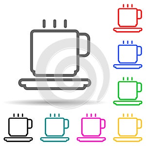 a cup of coffee multi color style icon. Simple thin line, outline vector of web icons for ui and ux, website or mobile application