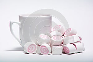 Cup Of Coffee and pink marshmallow